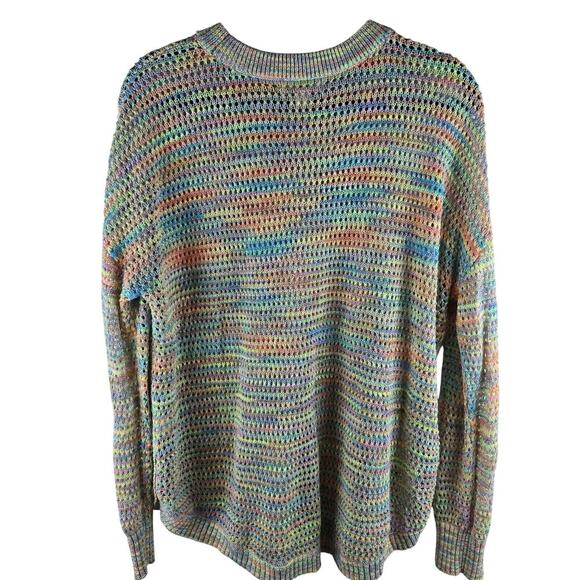 John Paul Richard Sweater XL Pullover Colorful Pride Open Knit Rainbow Acrylic - Picture 8 of 16